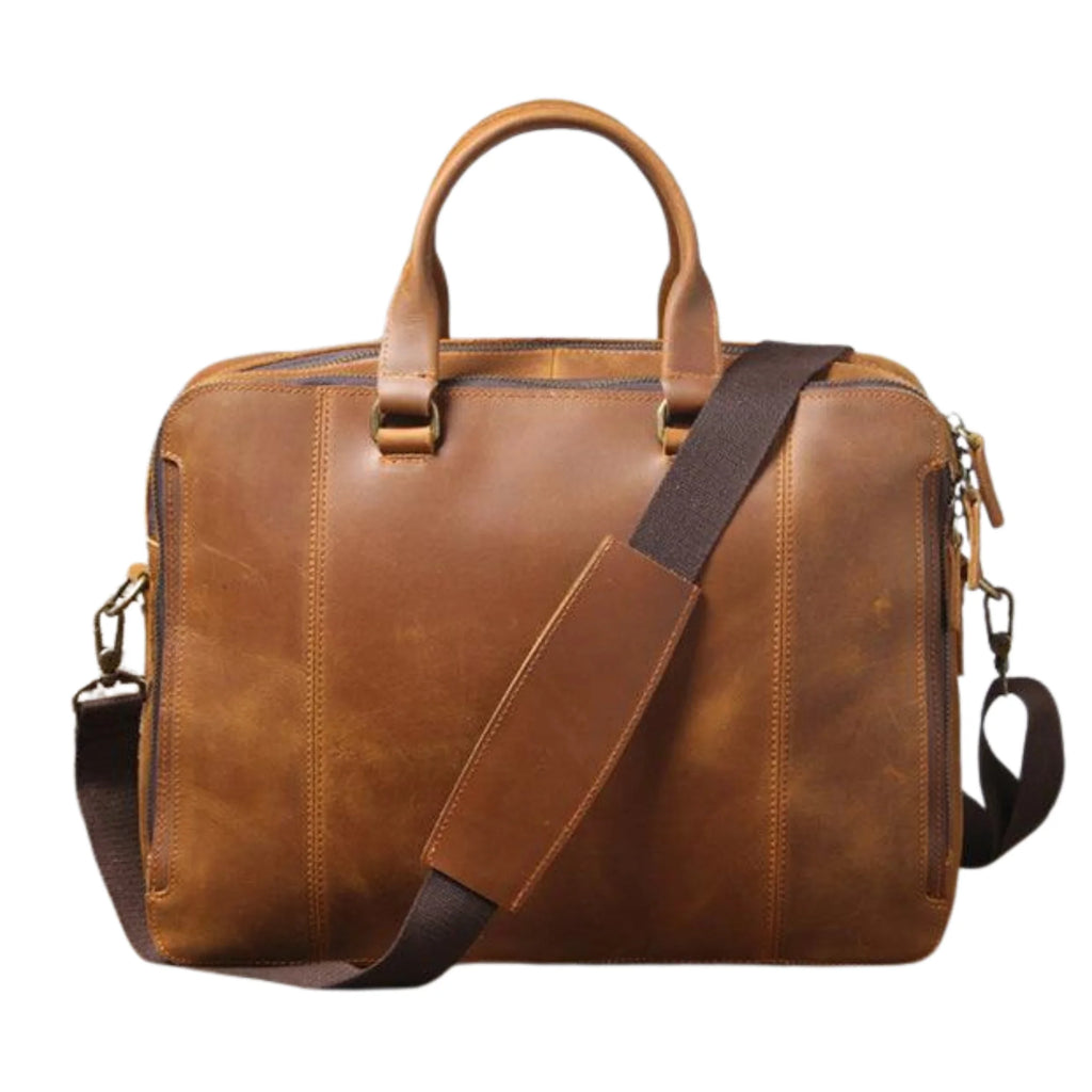 Laptoptasche mit Gurt in coffee: Druckabsorbierender Schultergurt mit Gelenken für schmerzfreies Tragen.