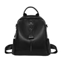 Schwarzer Damen Lederrucksack Central aus weichem Rindsleder