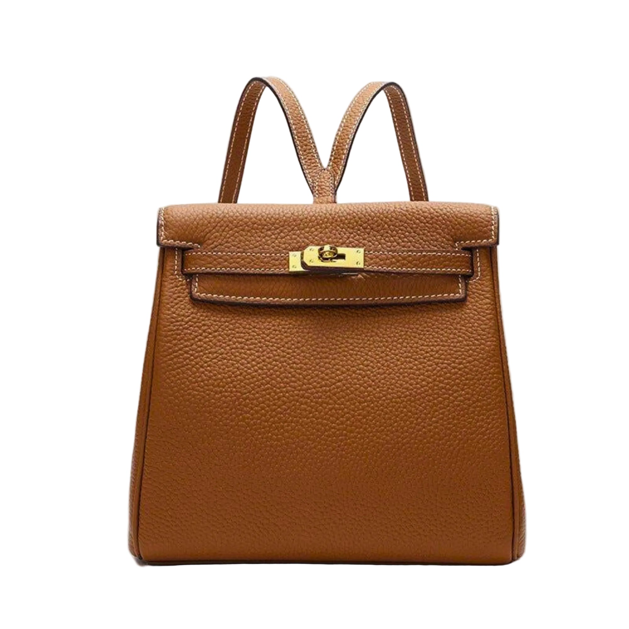 Klassischer Lederrucksack in Braun mit geprägter Struktur