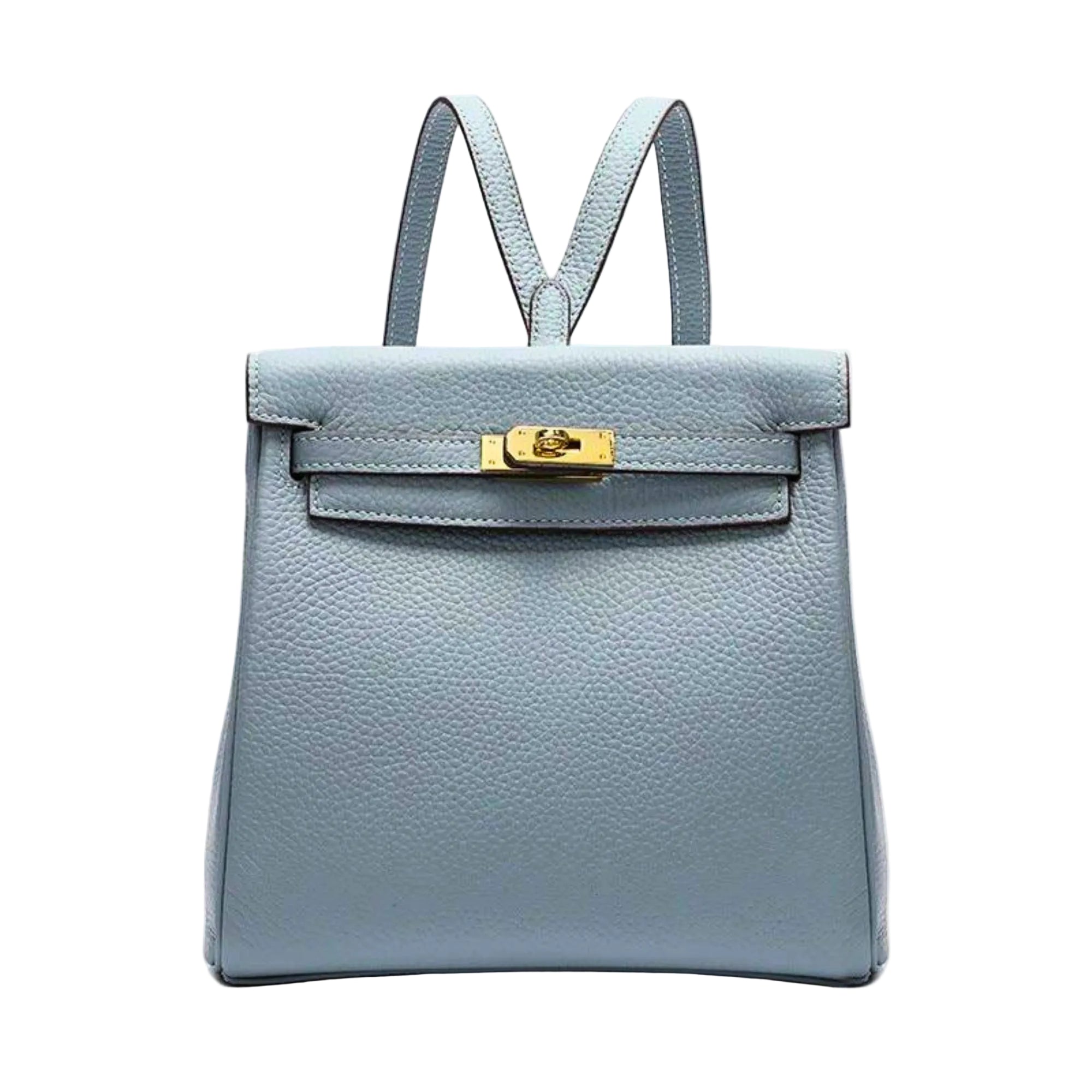 Zarter Lederrucksack in Hellblau Pastell