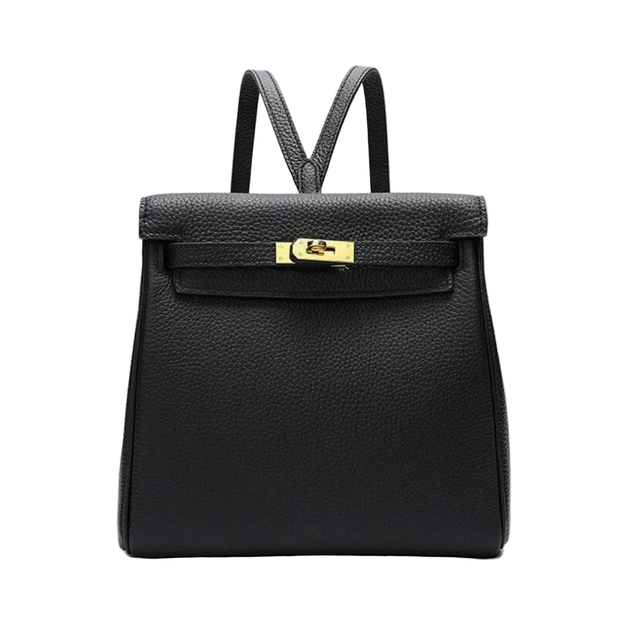 Design Lederrucksack Icon in Schwarz mit goldenem Verschluss