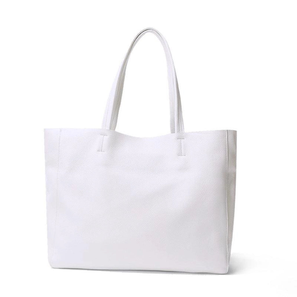 Weisse Schultertasche aus Leder – cleanes Design ohne Logo, für Business, Freizeit und elegante Outfits