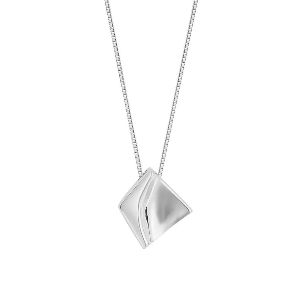 Geometrischer Mini-Anhänger aus glänzendem 925 Silber