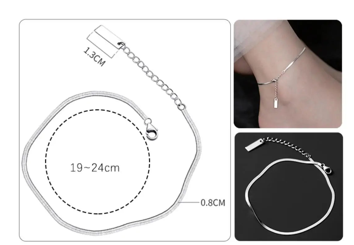 Minimalistisches 925 Silber Fusskettchen - Bodison