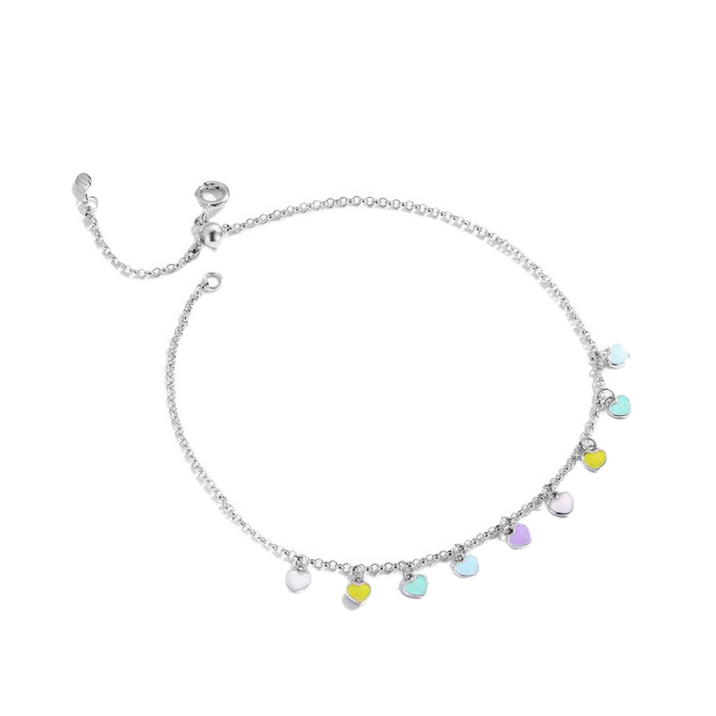 Fusskettchen Herz Silber Damen – 925 Sterling Silber, minimalistisch