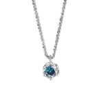 Moissanitkette mit blauem Stein – facettiert gefasst, 925 Silber, modern und zertifiziert