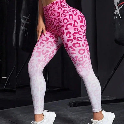 Nahtlose Leopard - Leggings mit hohem Bund - Bodison