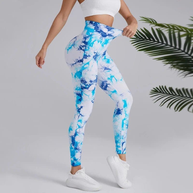 Nahtlose Zwei - Farben - Tie - Dye - Yoga - Leggings - Bodison