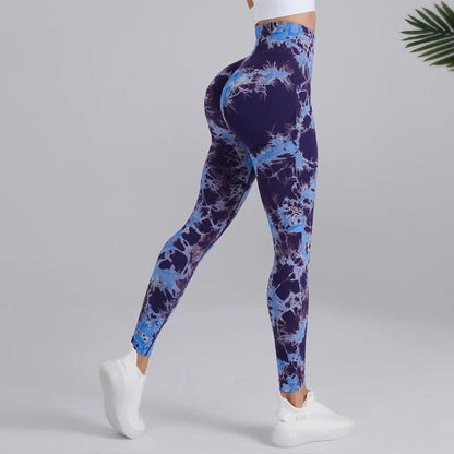 Nahtlose Zwei - Farben - Tie - Dye - Yoga - Leggings - Bodison