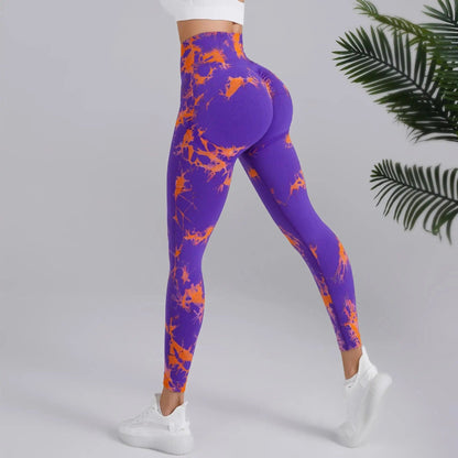 Nahtlose Zwei - Farben - Tie - Dye - Yoga - Leggings - Bodison