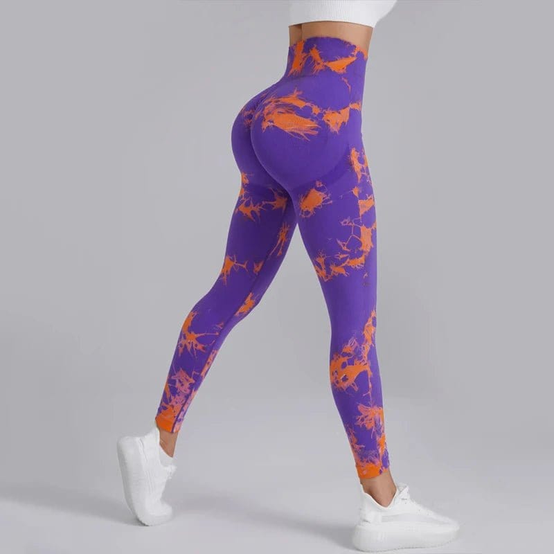 Nahtlose Zwei - Farben - Tie - Dye - Yoga - Leggings - Bodison