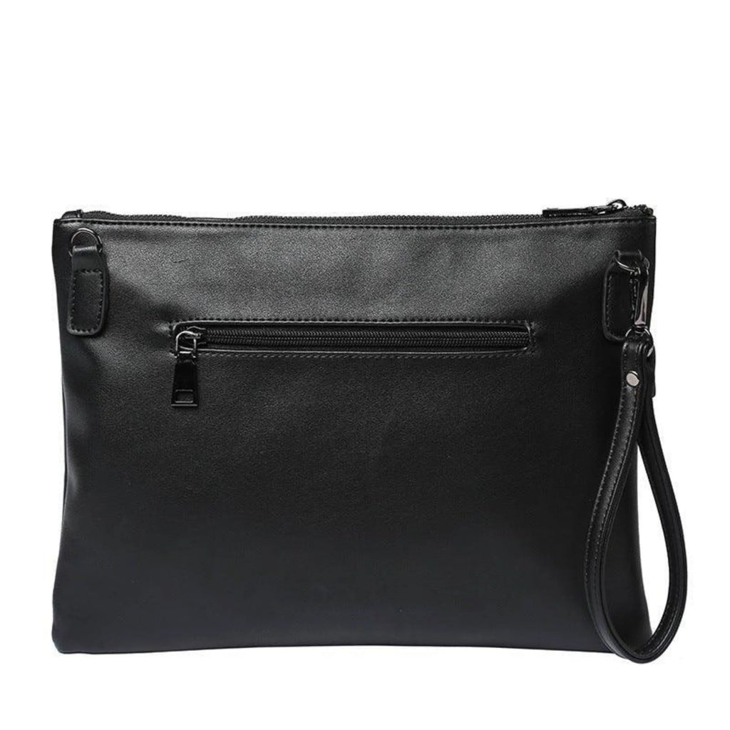 Rückansicht mit Zipper-Fach – cleanes Design mit abnehmbarer Handschlaufe