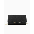 Clutch in Noir Sparkle mit goldfarbener Kette – schimmerndes Finish für Events oder elegante Empfänge