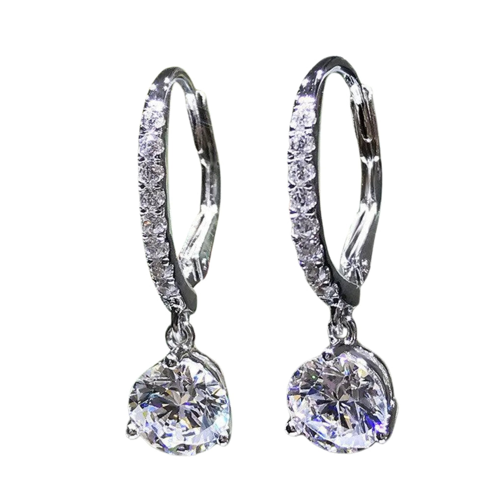 Runde Kristall-Creolen in klarer, silberfarbener Fassung