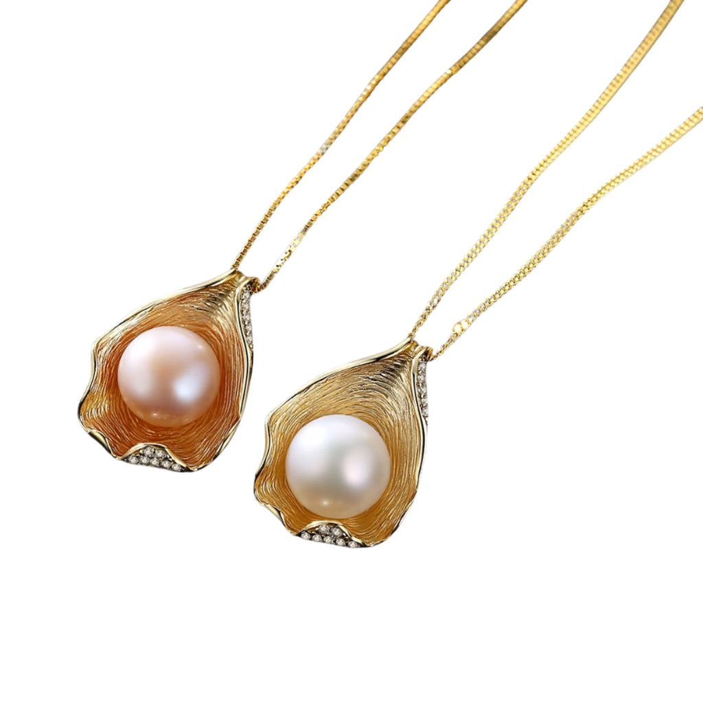 Getragene Perlenkette aus 925 Silber – elegantes Styling in Weiss oder Rosé, zeitlos und feminin