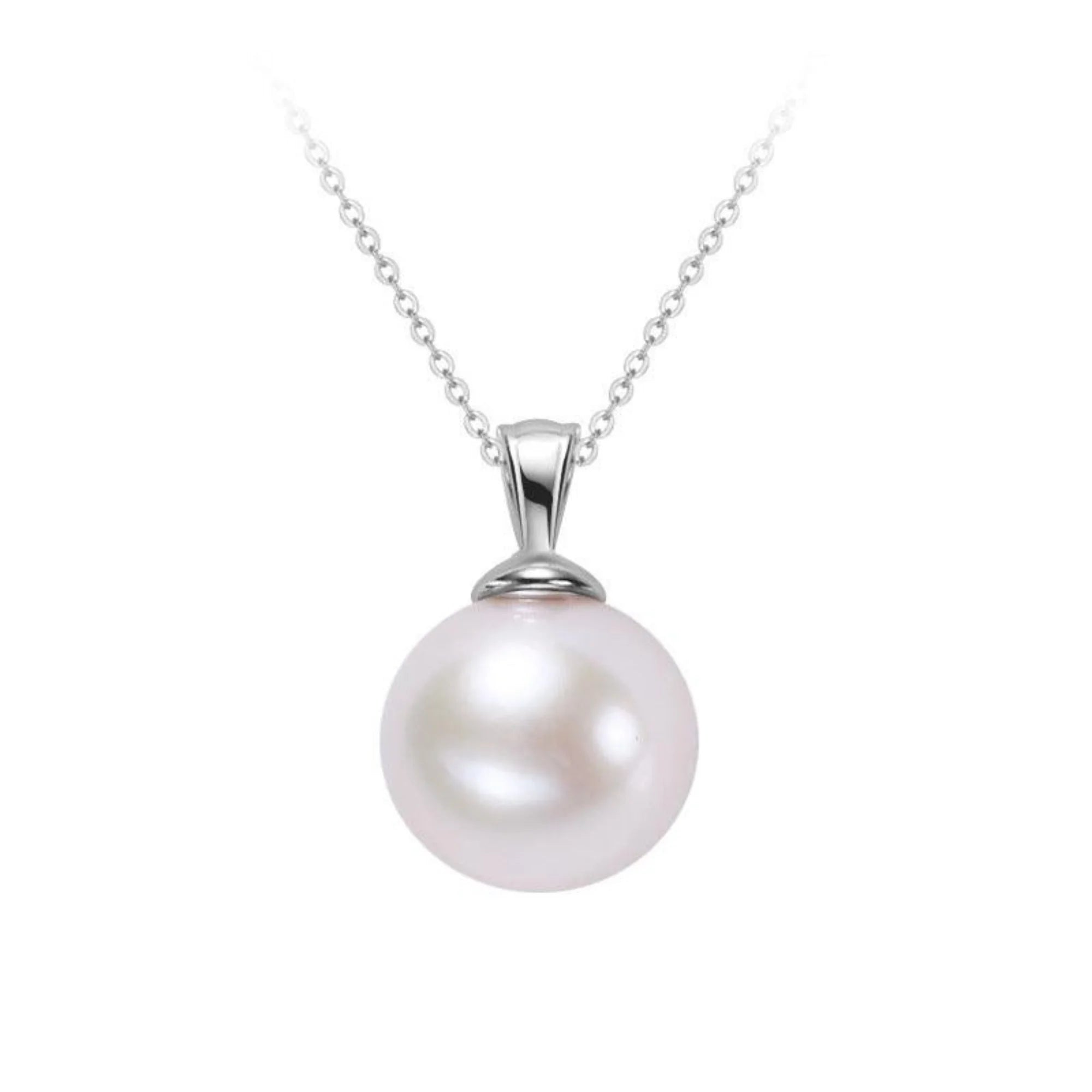 symmetrisch zentrierte edison-perle auf silberkette – reduziert und elegant