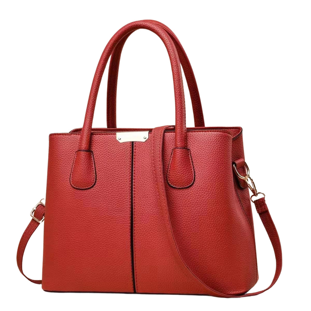 Rubinrote Umhängetasche – modernes Design mit klarer Naht und strukturierter PU-Oberfläche