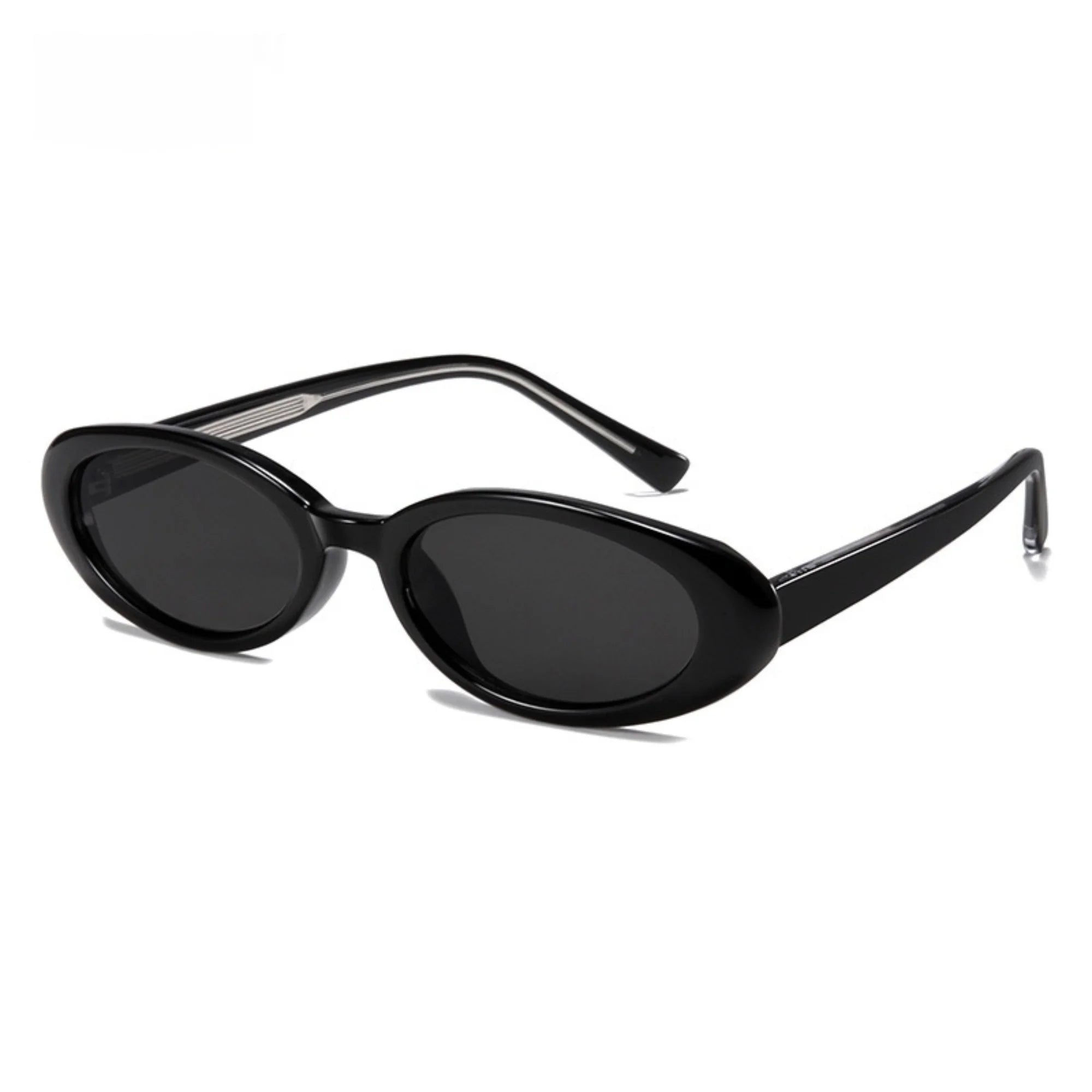 Sonnenbrille mit lila Gläsern und silbernem, minimalistischem Rahmen