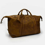 leder weekender 50 cm – seitenansicht kastanienbraun