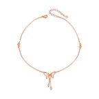 Damen Fusskettchen Schmetterling Roségold mit Zirkonia Akzenten