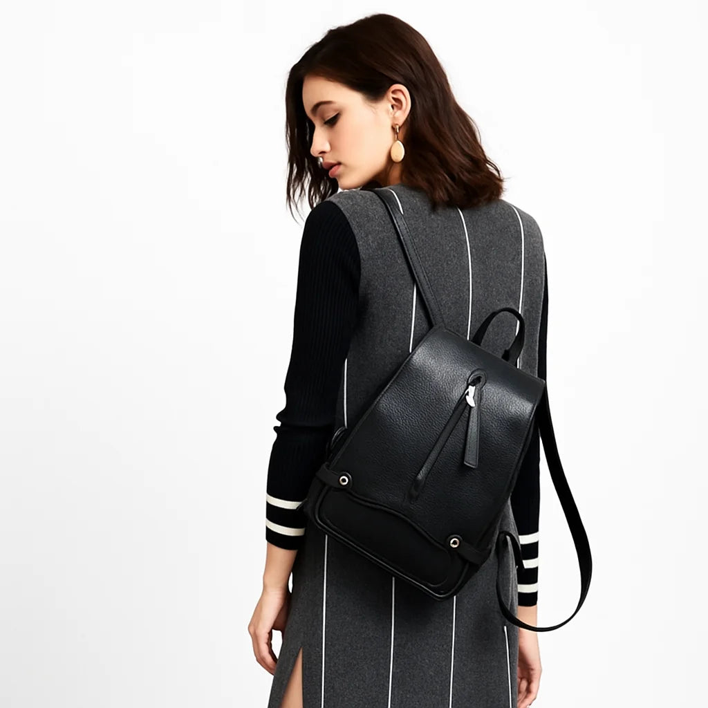 lederrucksack – getragen am rücken urban black