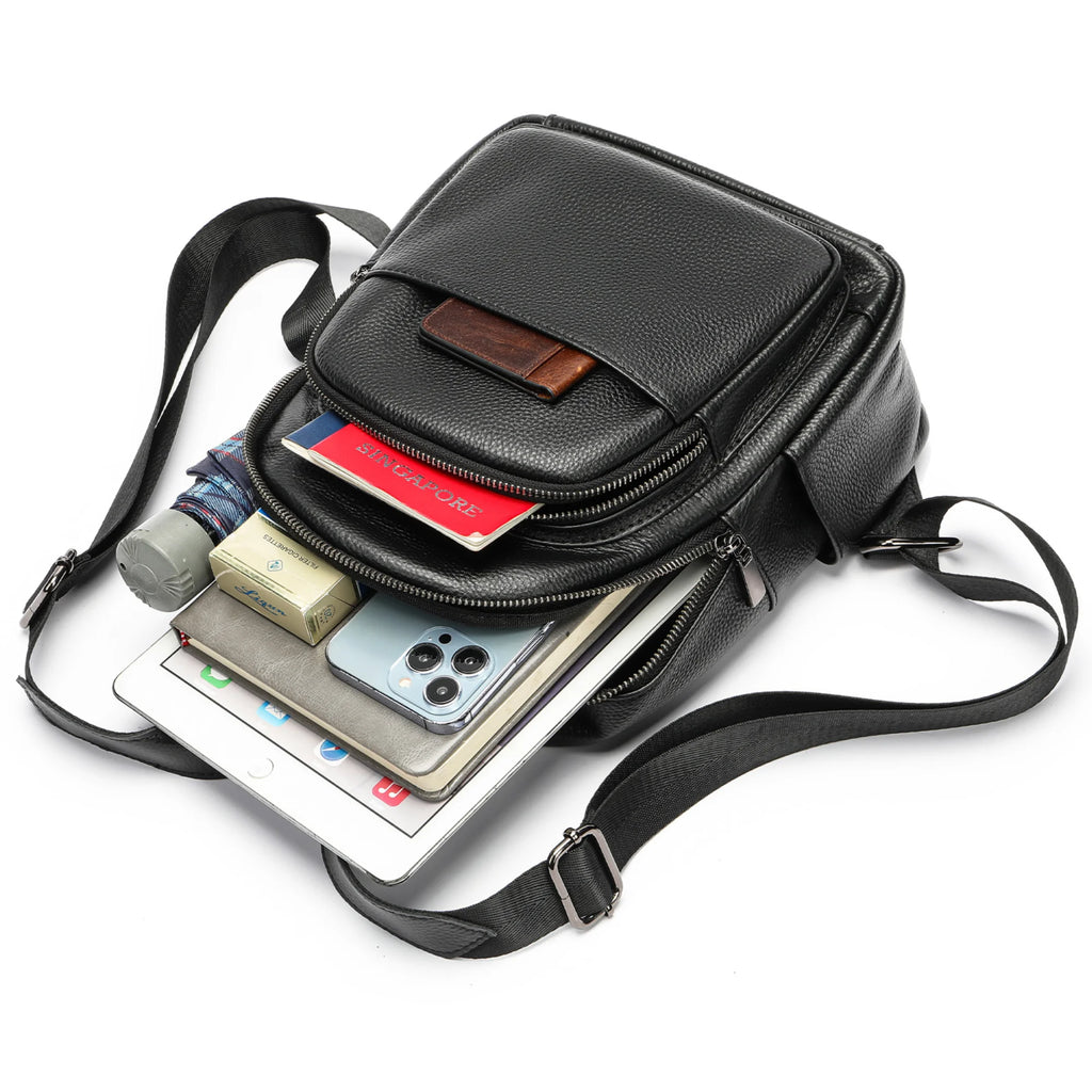 lederrucksack – frontansicht matte graphite minimal