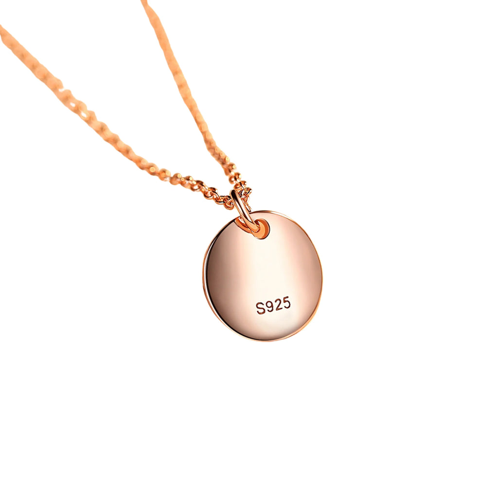 Rückseite des Anhängers mit S925 Prägung in Roségold