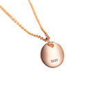 Rückseite des Anhängers mit S925 Prägung in Roségold