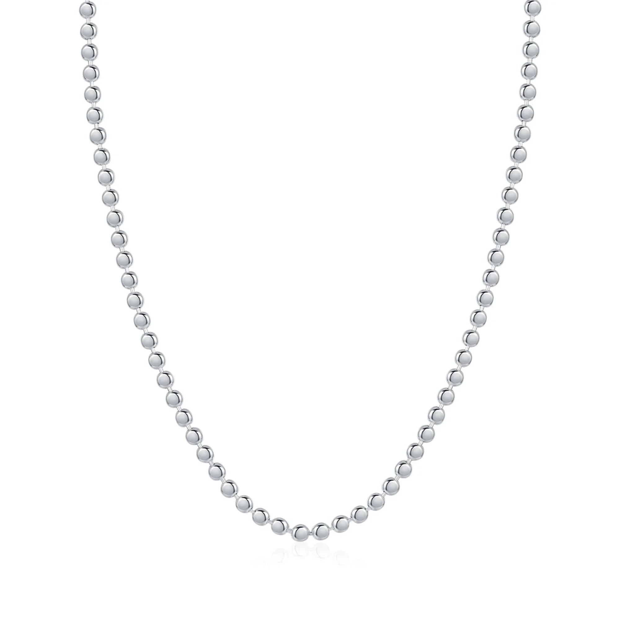 925 SIlber Variante der Rundgliederkette – glatte Struktur, stilvolle Oberfläche, 925 Silber