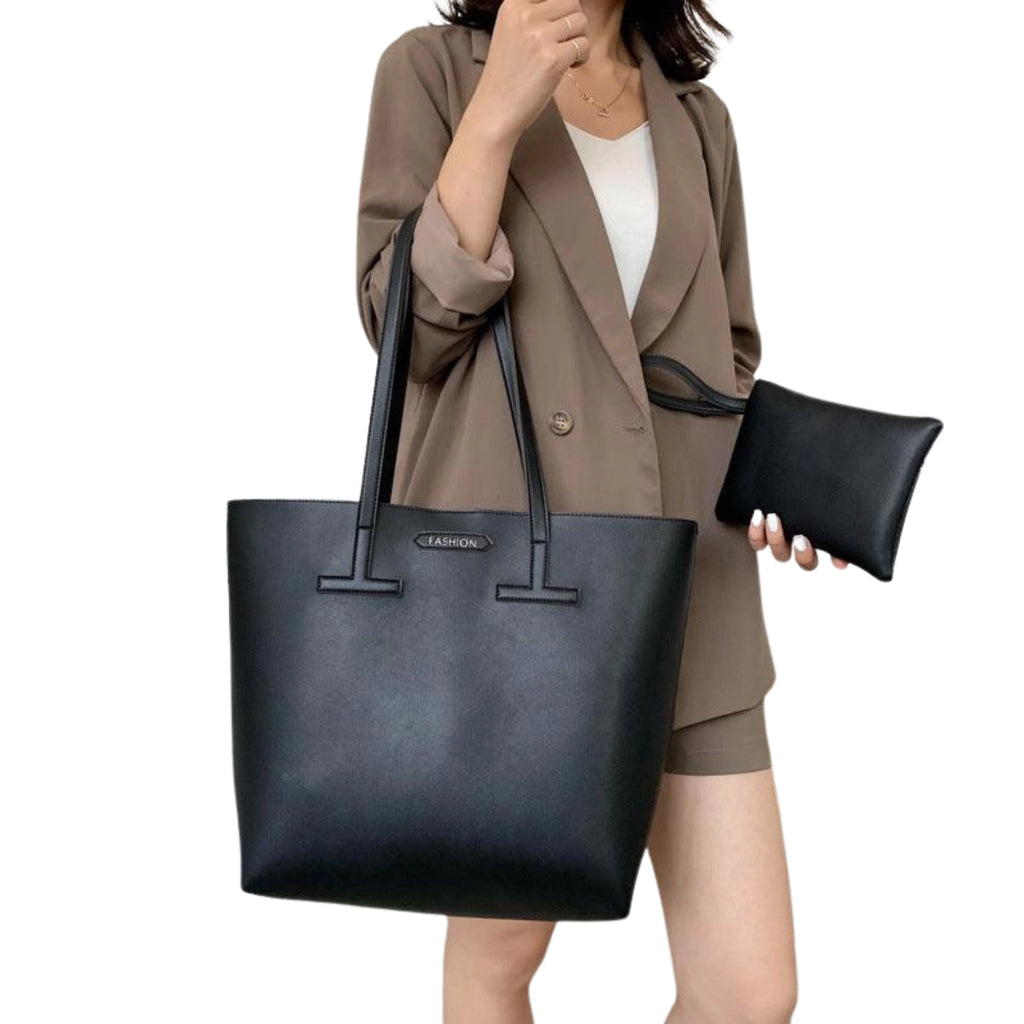 Elegante PU-Schultertasche mit zusätzlichem Etui – funktional und stilvoll für Essentials im Alltag