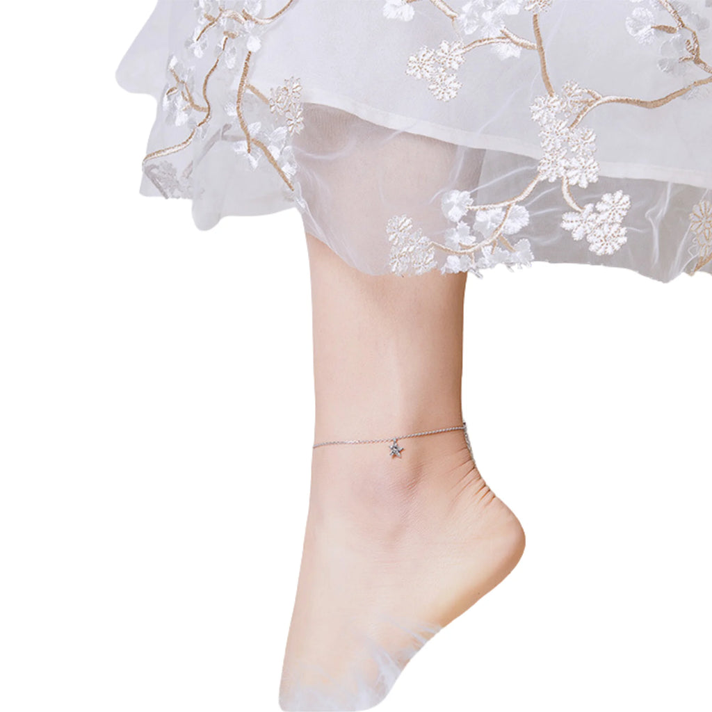 Damen Fusskettchen Sternanhänger – minimalistisches Design