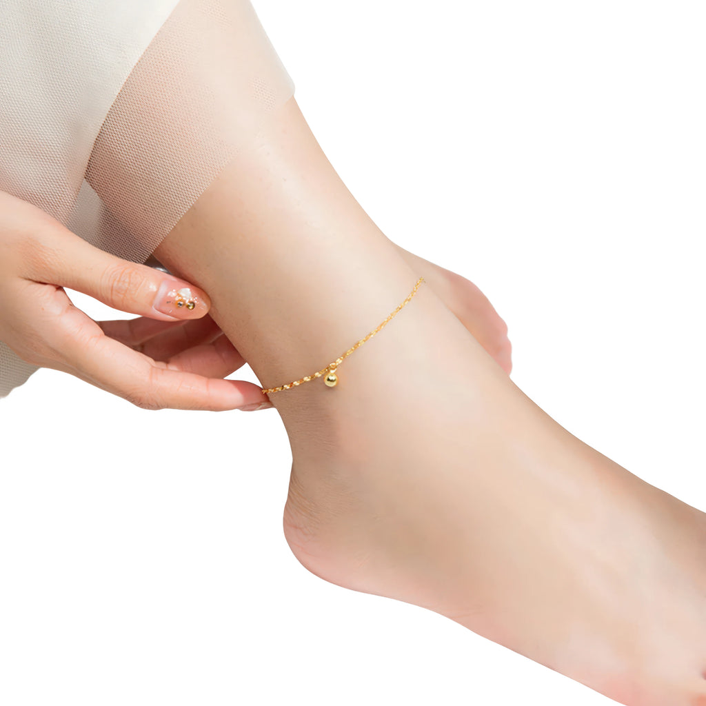 Damen Fusskettchen Zirkon 925 Silber – zentraler Stein auf klarer Linie