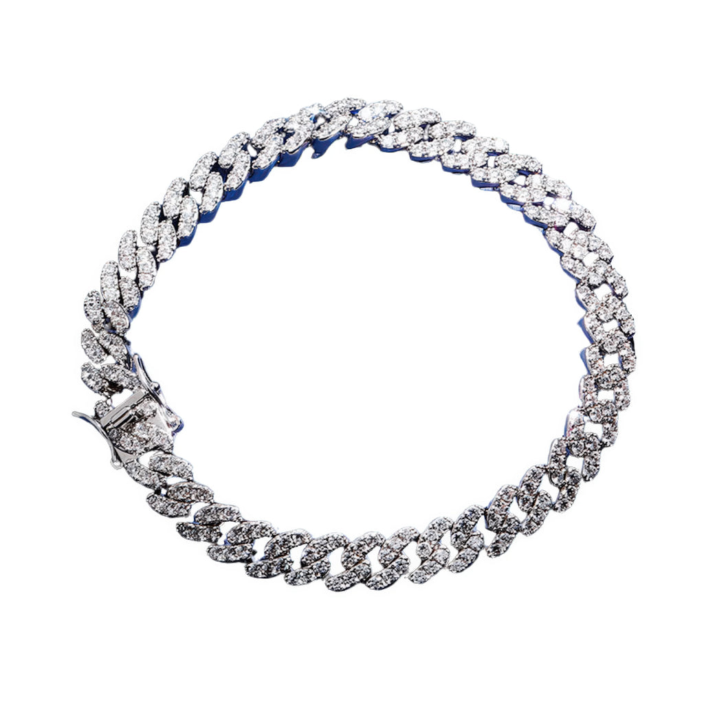 Fusskettchen Zirkonia rhodiniert – kühl und minimalistisch