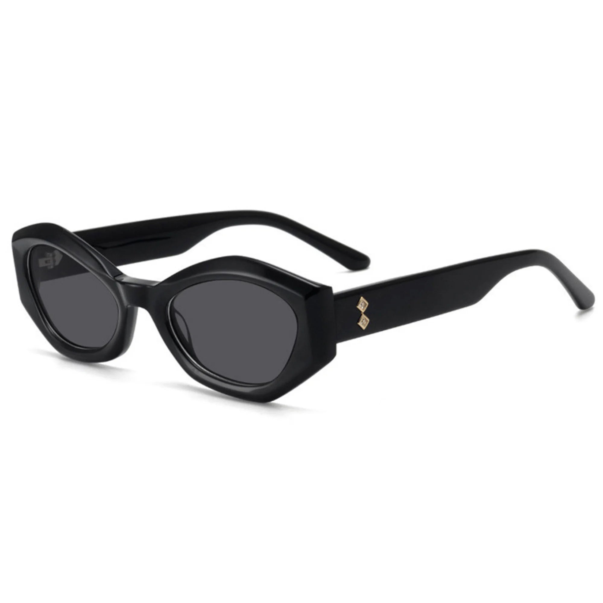 Schwarze Sonnenbrille in klassischer Blockform – matt glänzend, stilfrei, ohne Symbol oder Schrift