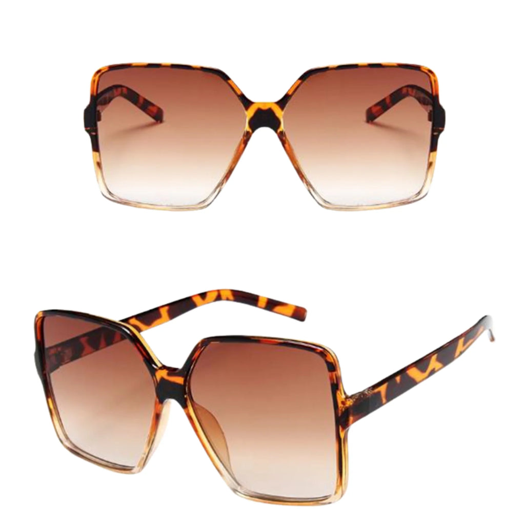 Sonnenbrille in Havanna mit braunem Farbverlauf – kantiges Design mit UV-Schutz