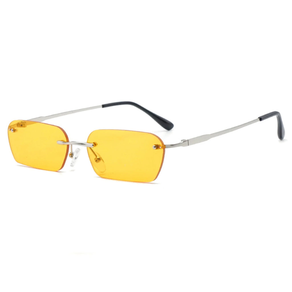 UV400-Schutzbrille mit gelben Gläsern – technisch verbunden, rahmenfrei, optisch neutral