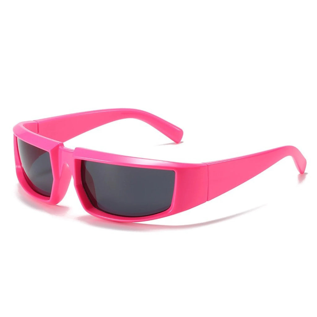 Klare Sonnenbrille in Pink – rechteckig geführt, UV400 geprüft