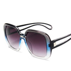 Grosse Sonnenbrille mit Blau-Grau-Verlauf und klarer Unterkante