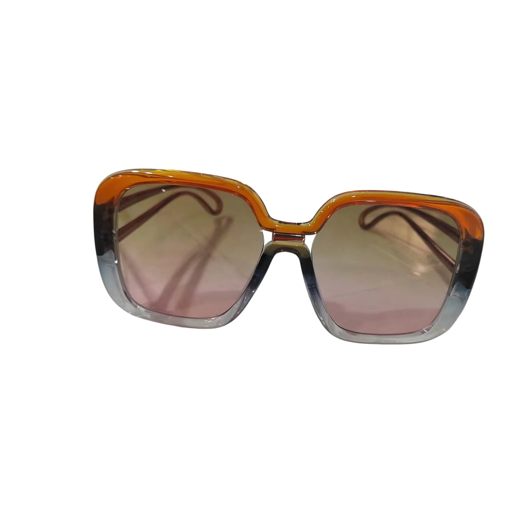 Orange-Blaue Sonnenbrille mit leicht verspiegelter Front und Verlauf