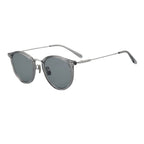 Runde Sonnenbrille mit rauchgrauem Rahmen – reduziert und funktional