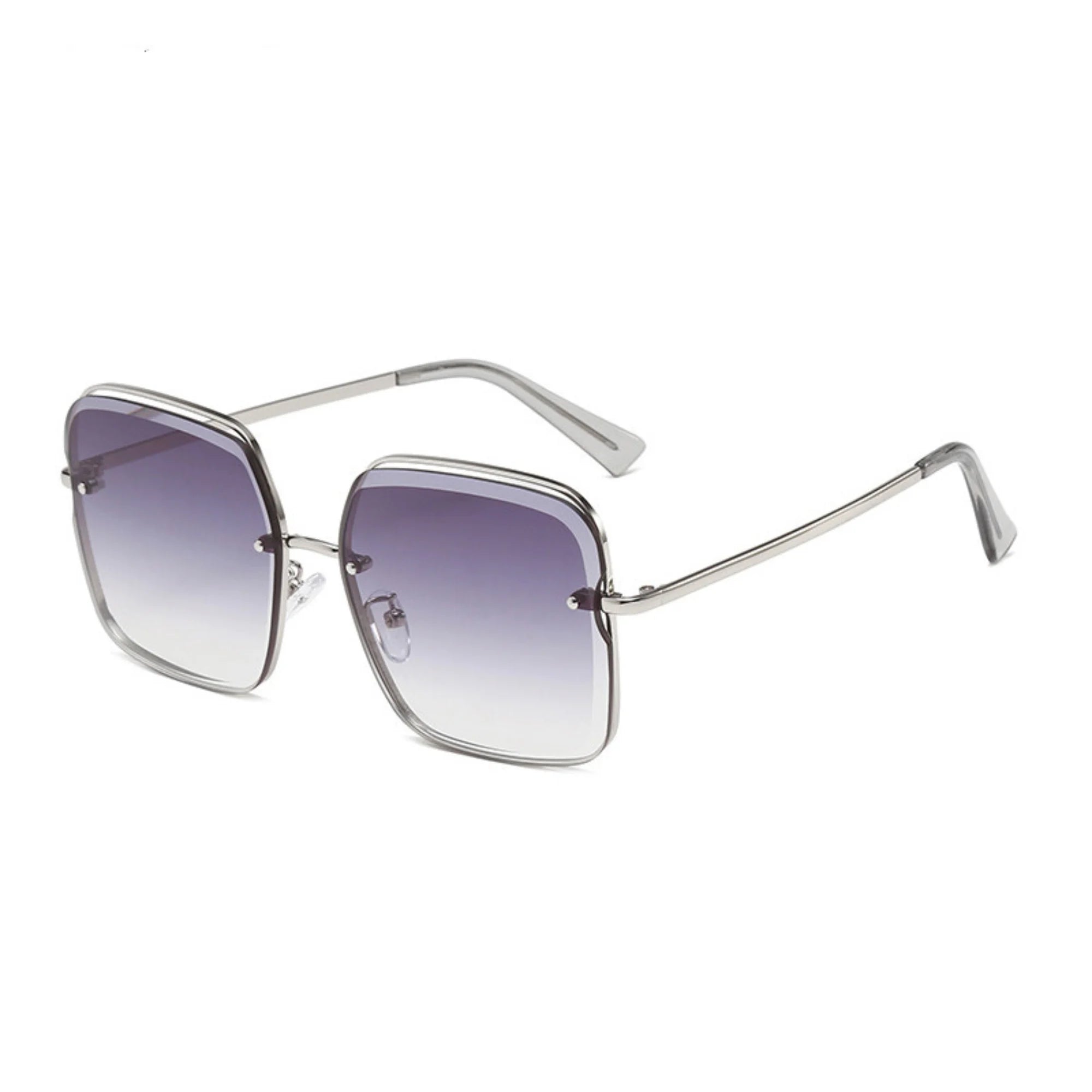 Technische Sonnenbrille mit grauem Verlauf – rechteckig, ohne optischen Effekt.
