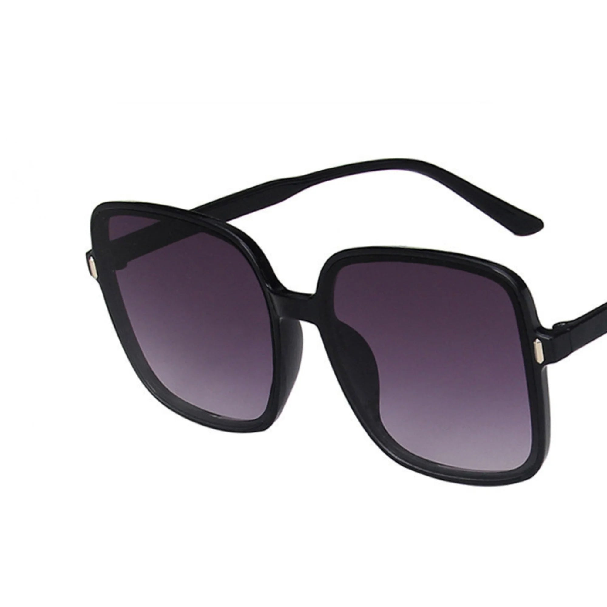 Square-Sonnenbrille in Schwarz mit sanftem Grauverlauf