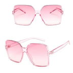 Transparente Sonnenbrille in Rosa mit pinkem Verlauf – oversized und leicht