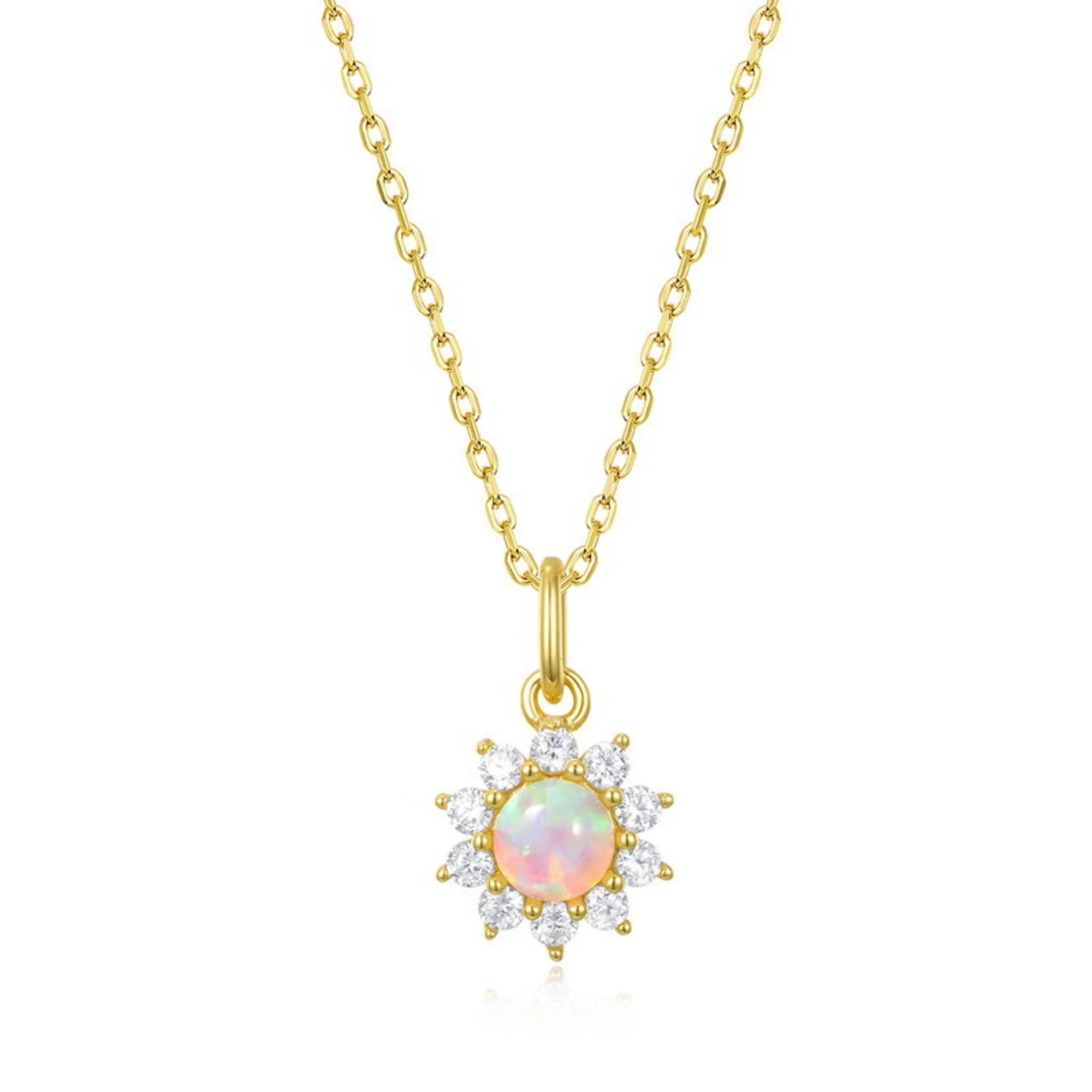 Vergoldete 925 Silberkette mit Sonnenanhänger – warm, edel und feminin