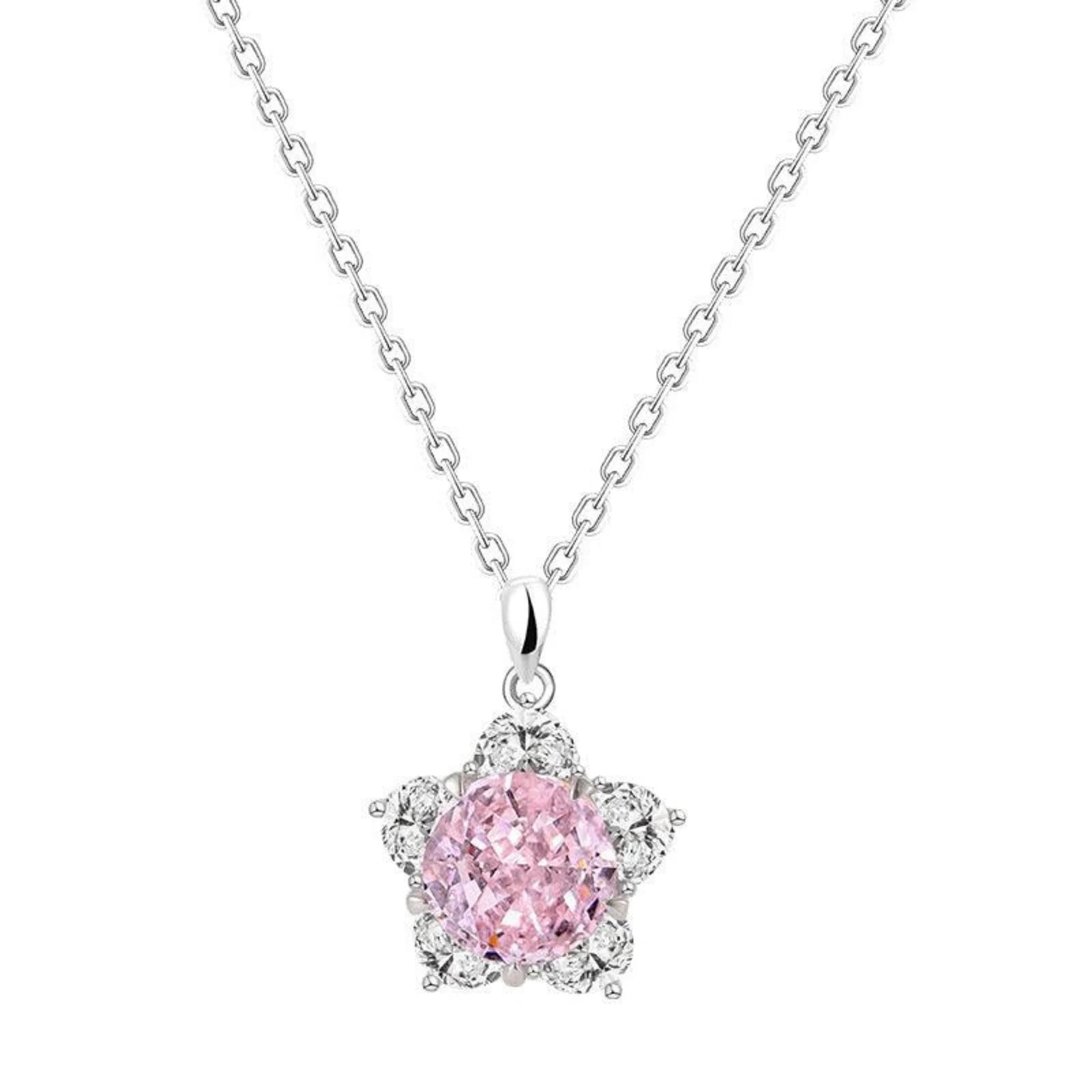 Sternkette als Geschenk – rosa Zirkonia in Silber oder Goldfassung, feminin und hochwertig verpackt