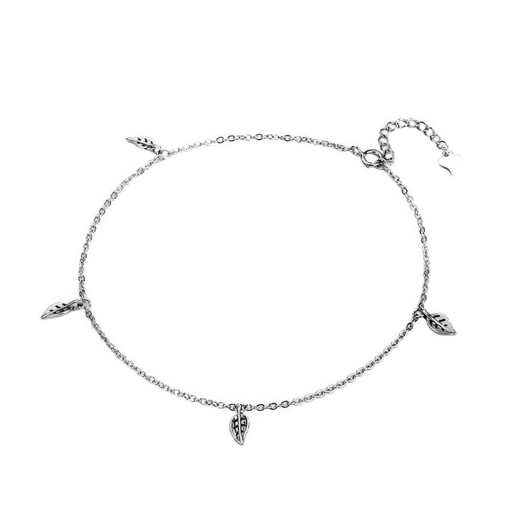 Fusskettchen mit Blattelementen – symmetrisch, matt