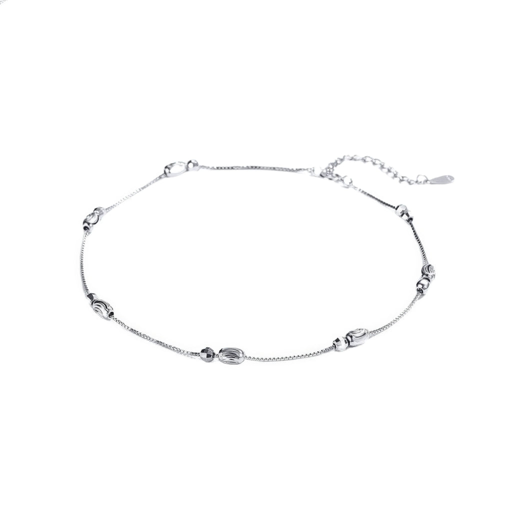 Damen Fusskettchen Linie – platinbeschichtetes 925 Sterling Silber