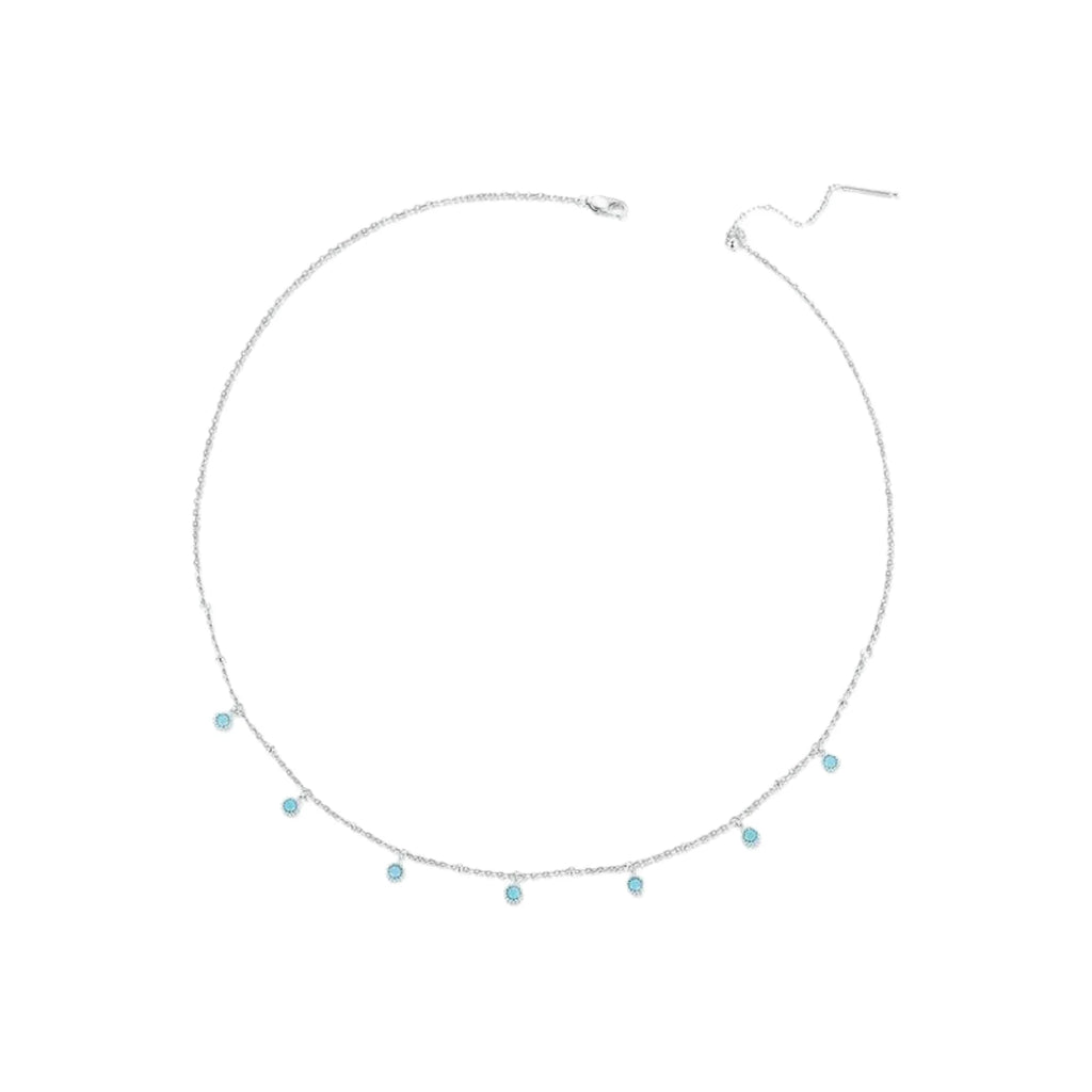 Detail der Türkisakzente – kleine runde Steine entlang der Gliederkette aus 925 Silber