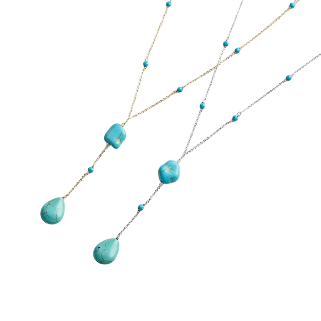 Türkiskette mit Tropfenanhänger – Varianten in 925 Silber und vergoldet, natürlich und stilvoll