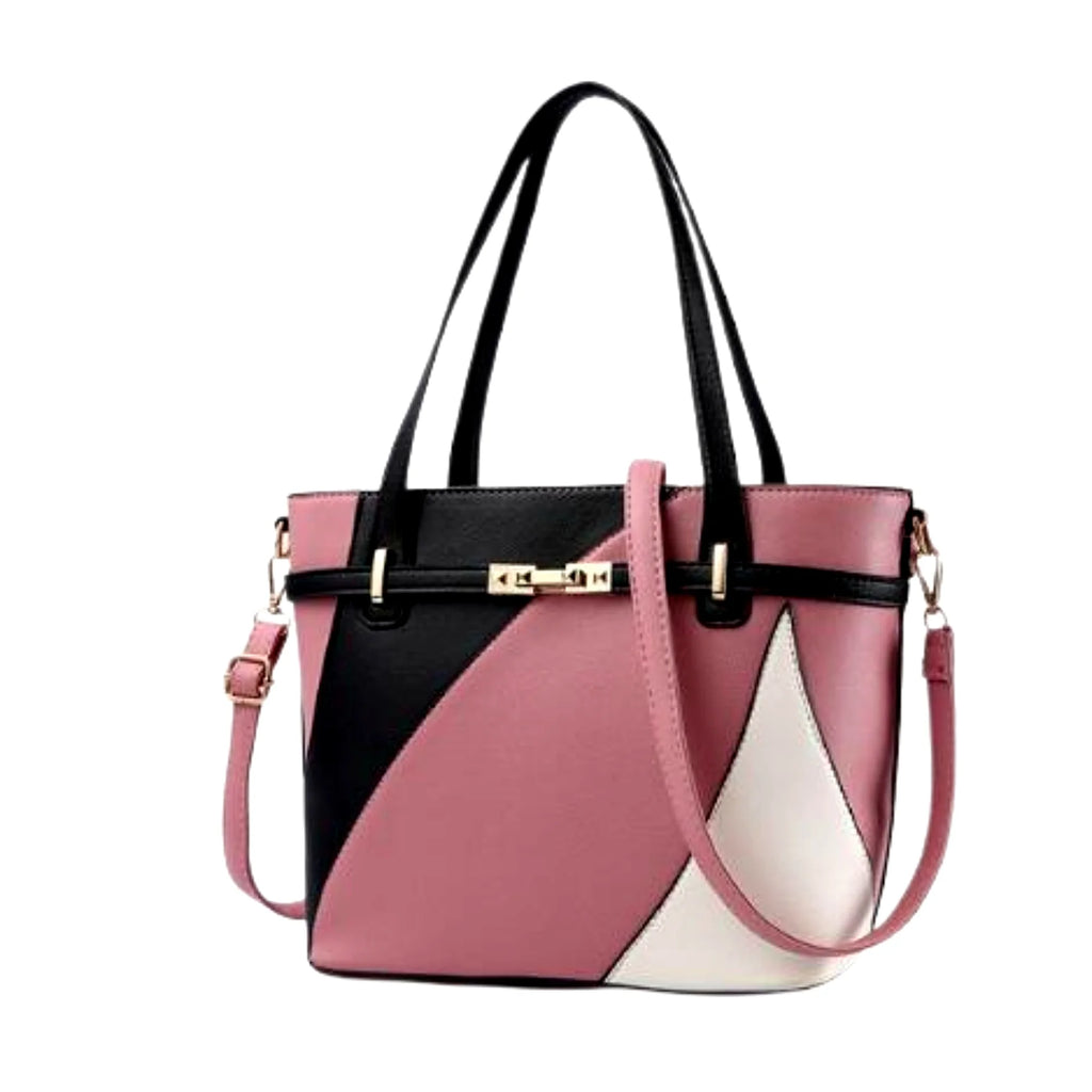 Umhängetasche in Mauve Pink mit Noir Mix und Rose Cream – ideal für Business-Outfits mit Stil